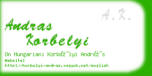 andras korbelyi business card